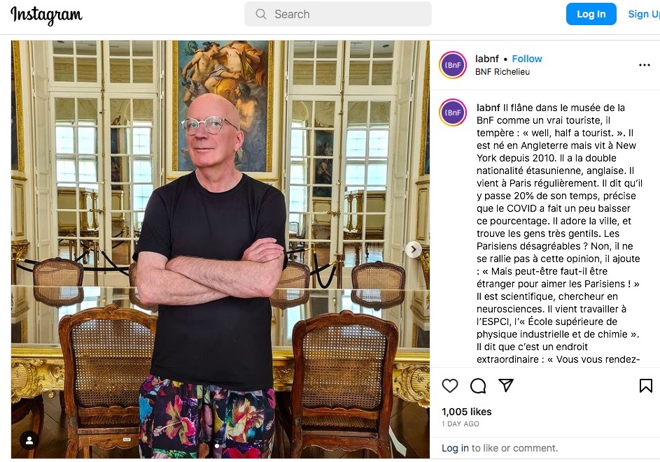 On 4-july-2023 I visited the old French National Library (<a href="/laBnF/">La Bibliothèque nationale de France</a>) to see Degas - in  Black and White. I was interviewed by the lady who does their instagram. She photographed me on "wrong side" of the rope.