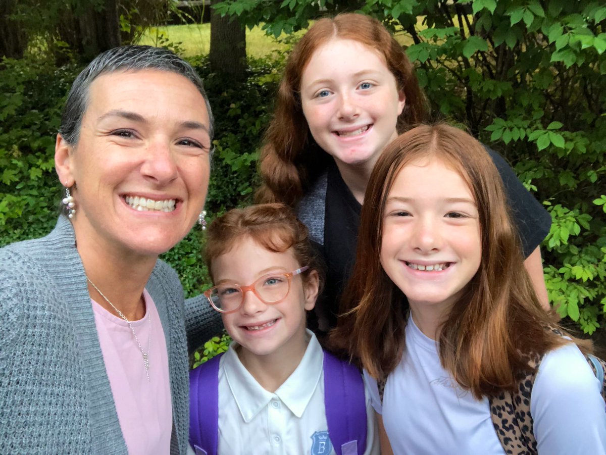 CoachCStevens's tweet photo. First day of school for the Stevens girls and first day of high school for Stevens girl #1. Extremely lucky to have a kid who isn’t embarrassed to have dad as her high school AD. #HomeTeam https://t.co/IuNaWS79u2