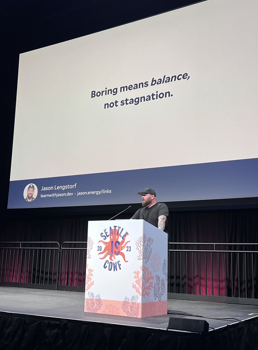 eveporcello's tweet photo. Love to hear @jlengstorf speak anytime. A perfect storyteller encouraging people to find the balance between stability and innovation in your codebase, so weekends are fun instead of chaotic. 

You have to put Jason last because no one can follow something that good! #seattlejs https://t.co/X04dXZVvRT