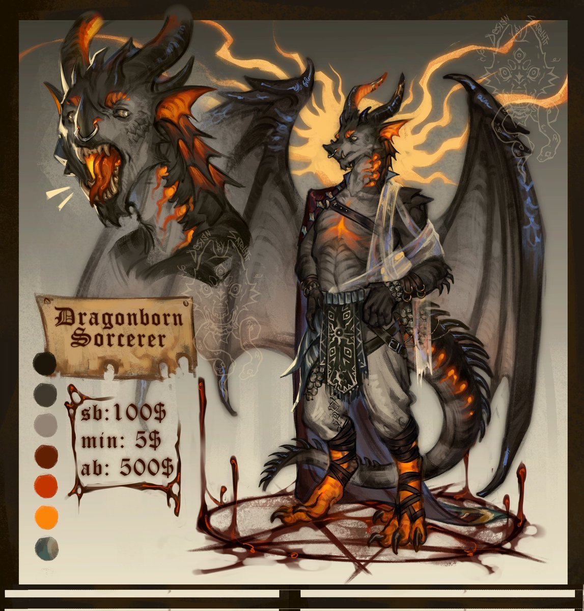 satellitehund's tweet photo. 《Dagonborn Sorcerer Adoptable》
SB: 100$
MIN: 5$
AUTO: 500$ (ver. without clothes is  drawn. SFW or NSFW to your choose)

— !Auction ends after 48h after the last bid!
Rules will be in the tweet below.

rt's are very appreciated! https://t.co/9jCMhNA64N