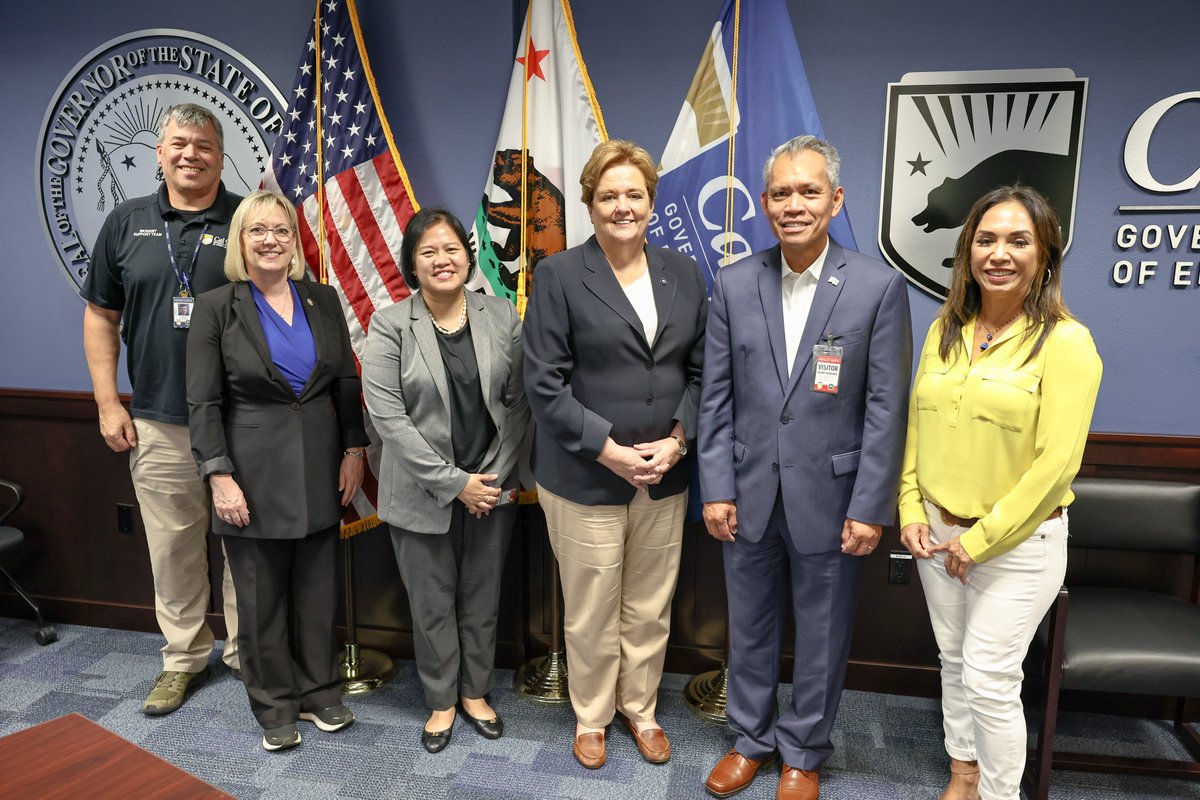 Cal_OES's tweet photo. A delegation from the Consulate General of the Republic of the Philippines met with Cal OES Director Nancy Ward Tuesday, learning about the state’s lead emergency management and homeland security agency. https://t.co/uSPfd6KEBT