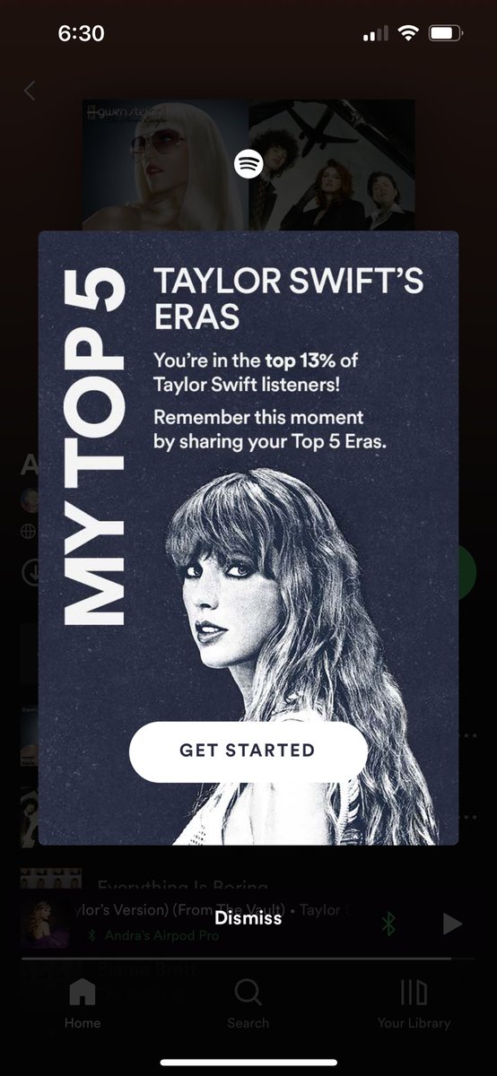 downeyandra's tweet photo. Can @Spotify and @Ticketmaster collab so that top listeners get tickets? As a @taylorswift13 fan in the top 13% I thought this was a sign. But alas, waitlisted for me. https://t.co/IT9PKy7KFD
