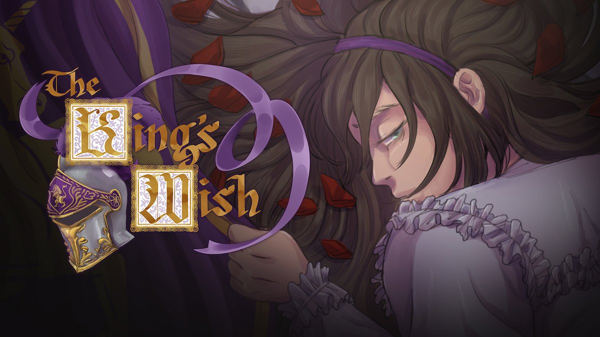 The King's Wish, a collab between myself and <a href="/little_rattus/">a. littlerat</a> is out now!

Join the princess on what might be her final days, visited only by the knight who killed her father.

⚠️CW: Themes of death and suicidality
littlerat.itch.io/the-kings-wish
#visualnovel #indiegame