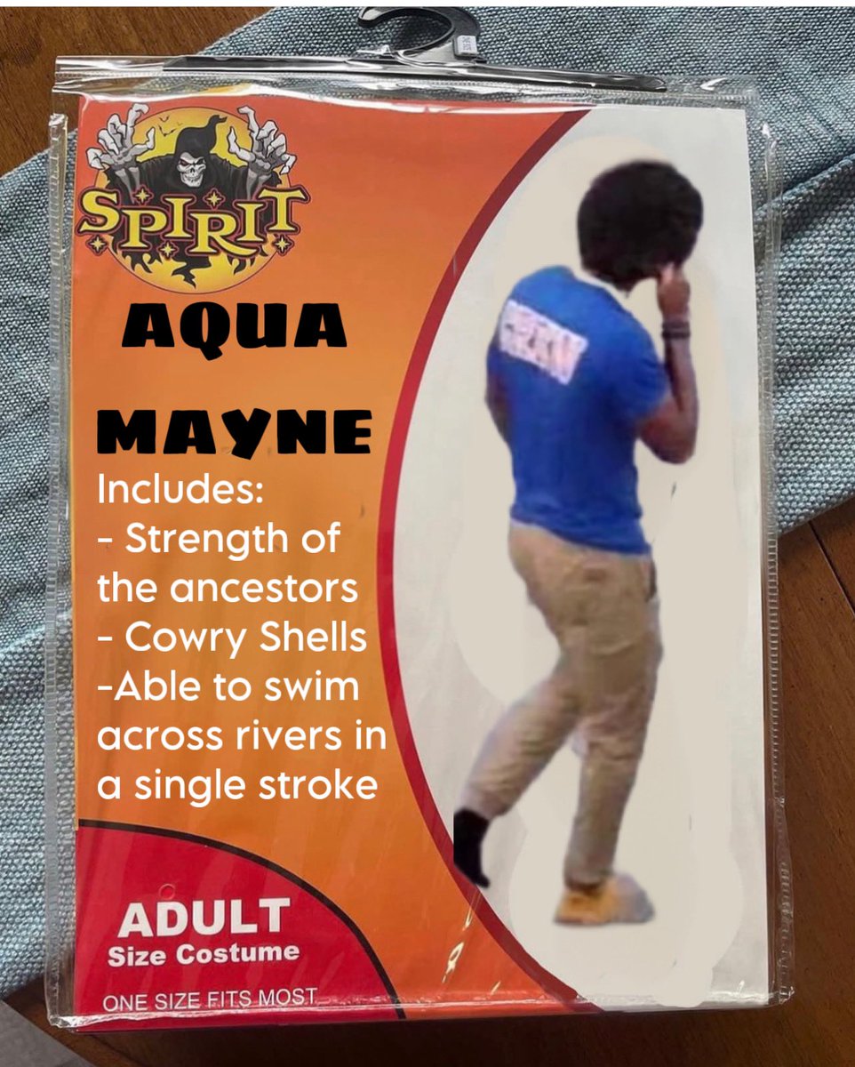 TheFirstAkim's tweet photo. Halloween costume on preorder #aquamayne #aquaman #fadeinthewaterday #fadeinthewater #aaren #battleofmontgomery  #foldingchair #spirithalloween #blacksuperhero #halloween #blacktwitter https://t.co/Z9Yva4rgZU