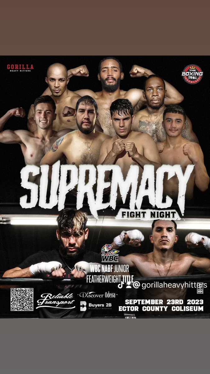 🥊👊🏾👊🏾Here we go Odessa Tx!! IT'S OFFICIAL!!  Hometown Champ Conrad S. Martinez will Headline in the MAIN EVENT, putting his undefeated record 7-0 against another talented undefeated 5-0 fighter, Joseph Maceado from Las Vegas. They will be fighting for the WBC JUNIOR NABF 🪶