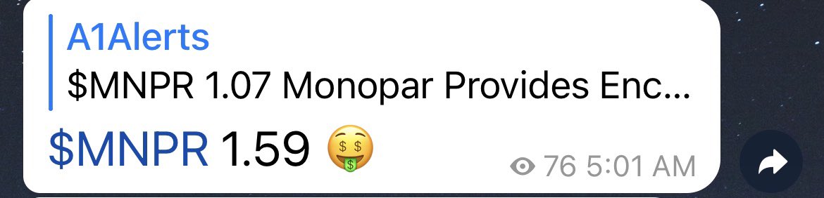 $MNPR 1.07 -> 1.59 🔥