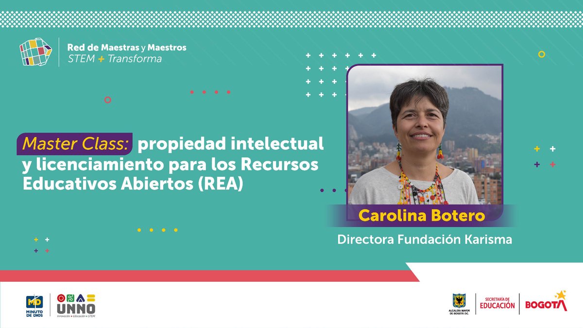 Mañana 9 de agosto, volveremos a vernos en la Segunda Catedra itinerante de la Red STEM+Transforma, un escenario donde los maestros y maestras de la ciudad reflexionarán sobre los recursos abiertos en la educación.
Aquí un poco de la agenda 👉
<a href="/Educacionbogota/">Secretaría de Educación de Bogotá</a>  @Instituto_Unno