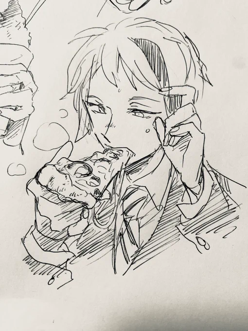 朝の一発描き あちあちのピザ🍕