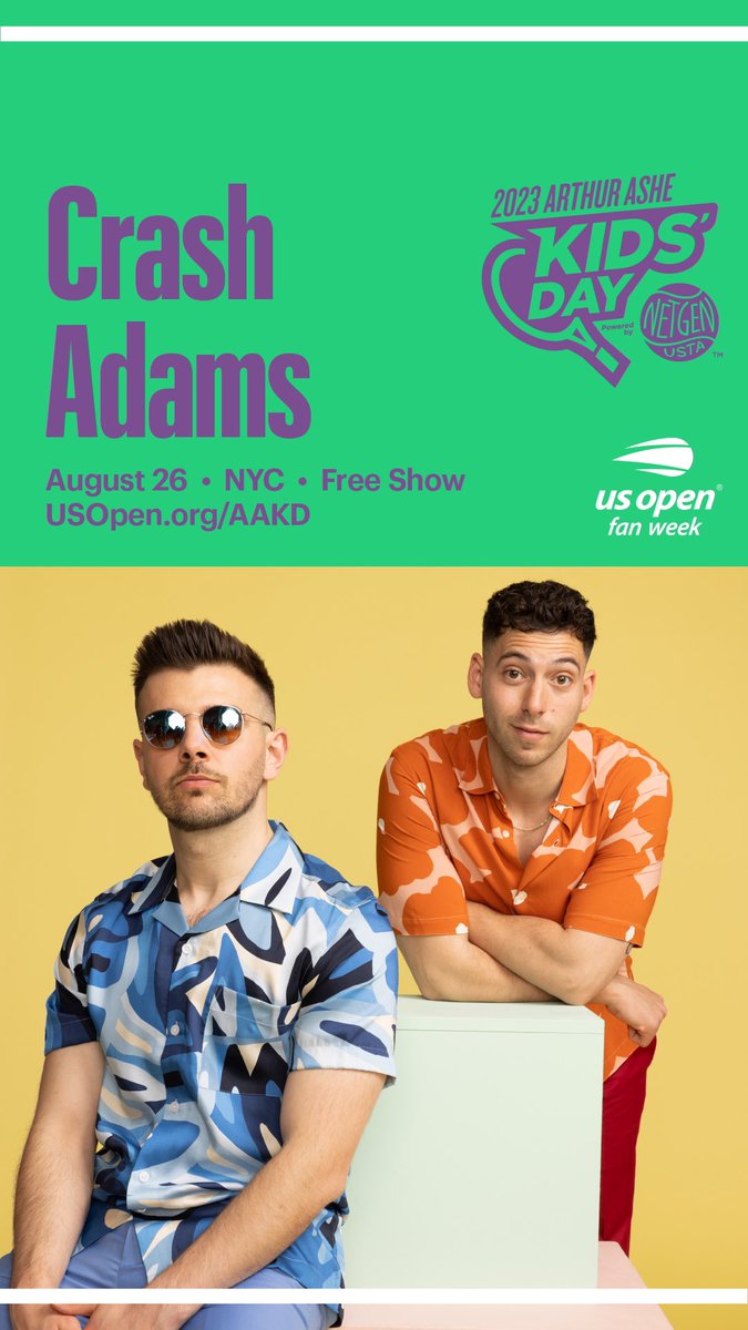 Crashing into New York City on Saturday 8/26 for #ArthurAsheKidsDay. Don't miss our FREE show at @usopen Fan Week! WE CAN’T WAIT🚀 Info: usopen.org/aakd (usopen.org/aakd)