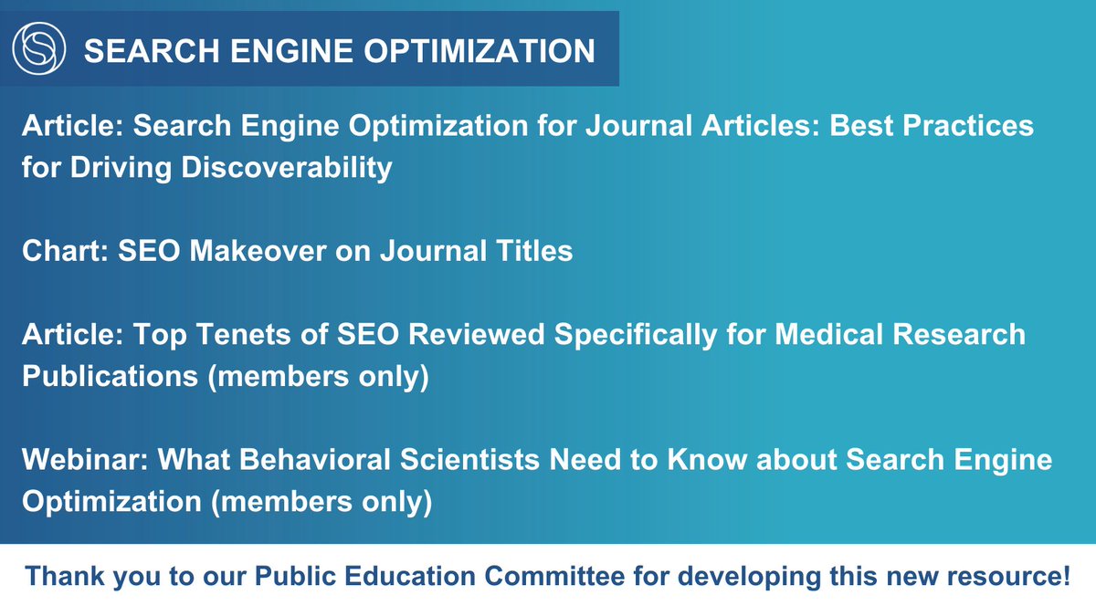 Calling all behavioral scientists! Check out @behavioralmed's new Sci Comm Toolkit section on Search Engine Optimization! Unlock SEO insights for optimal impact. And who doesn't love impact?!😍View more here: bit.ly/45goE4v