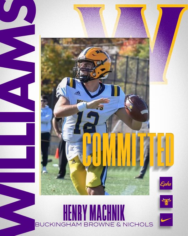 Very excited to announce my commitment to the admissions process at Williams College!! Huge thanks to all the family, friends, and coaches who helped me along the way. @Coach_Willey_FB @MachnikCraig @CoachHennessey