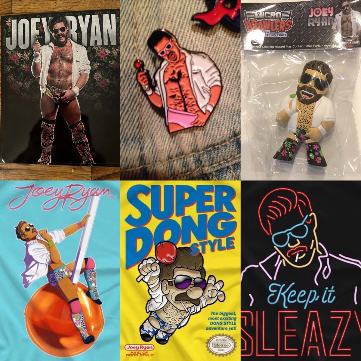 Signed 8x10s, Lapel Pins, Micro Brawlers & T-Shirts for sale. DM me if interested. Thanks!