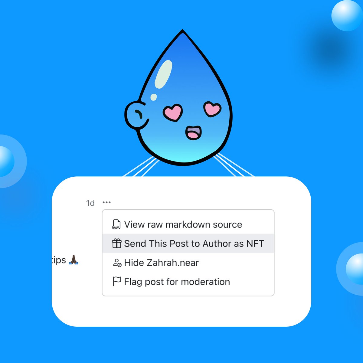 genadrop's tweet photo. ๐ง At #GenaDrop, its our mission to make minting #NFTs as easy as posting to Twitter. Well we made it even easier! In our GenaDrop Social Feed component you can now mint posts on #BOS with images as NFTs to authors with one click!
๐ Try it out today https://t.co/r1G6nKlY1Q https://t.co/roQZdK1Bib