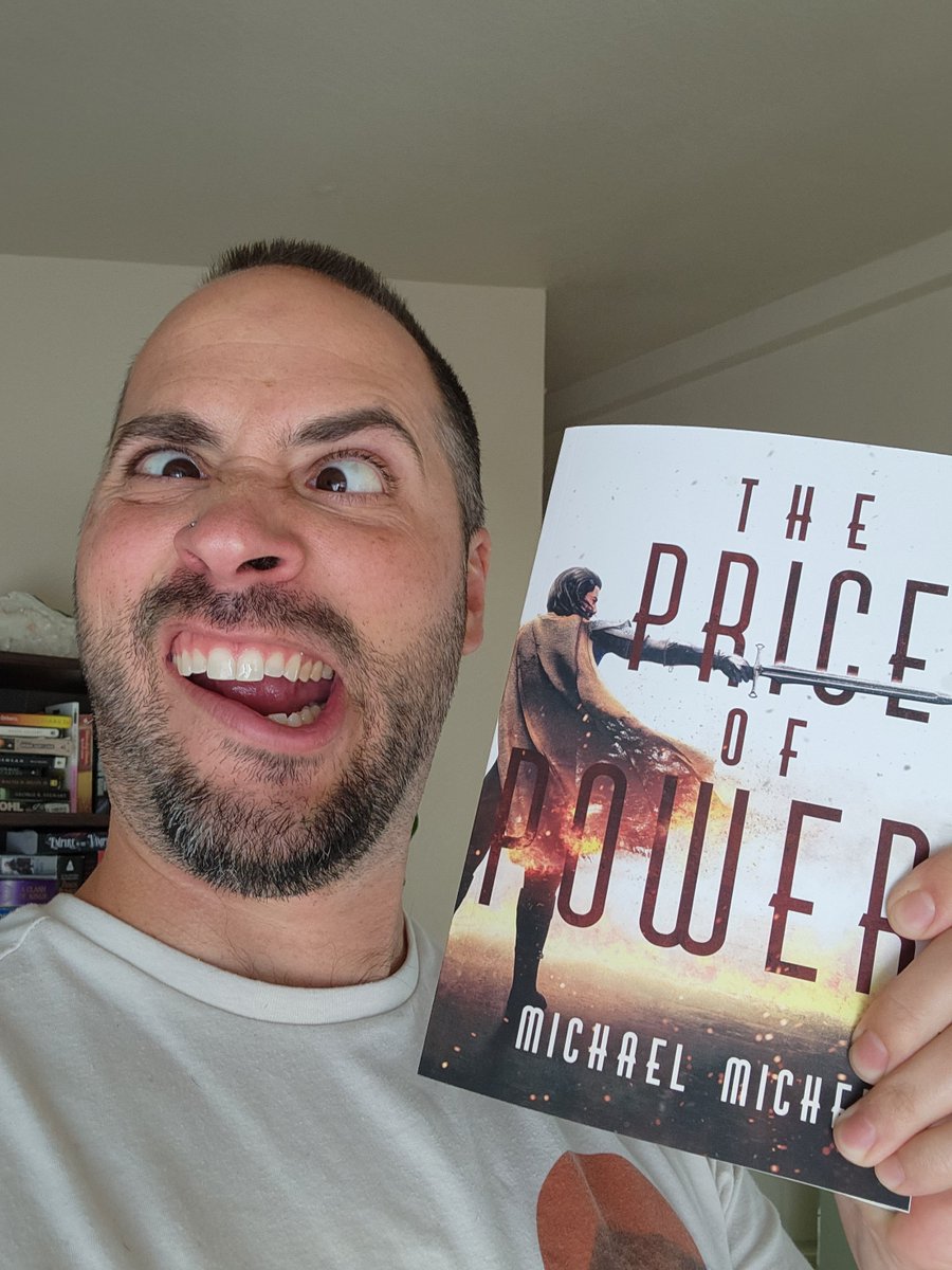 MichaelBookCult's tweet photo. ENTER TO WIN:

A physical copy of War Song!

Retweet this and add your silliest-ass mug posing with a copy of TPoP or War Song and I'll choose the funniest face as winner in 5 days.

Twas too fun to resist.

#ContestAlert #fantasybooks #SPFBO9 #freebooks  #thepriceofpower #SPFBO https://t.co/72ed5BkU10
