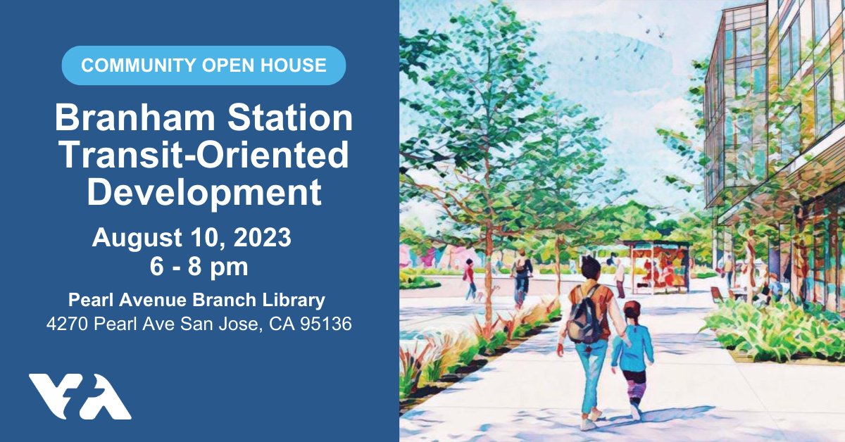 VTA's tweet image. #VTA is considering a #TransitOrientedDevelopment project that could provide additional #affordablehousing in the area. 

📅 Aug.10 @ 6 pm 
📍 Pearl Avenue Branch Library

Learn more and RSVP: bit.ly/3QwmLwl