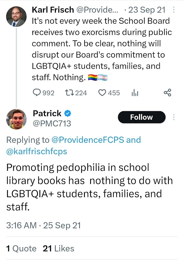 v_theclash's tweet photo. #TeamSabio just accused a sitting school board member of pederasty..twice. Norma Margulies and Rhapsody Corum are #Tony_Sabio's campaign team. Tony is the #FairfaxGOP school board candidate for Providence.
It is NEVER OK to falsely accuse someone of being a child predator. https://t.co/7sjEaAQef7