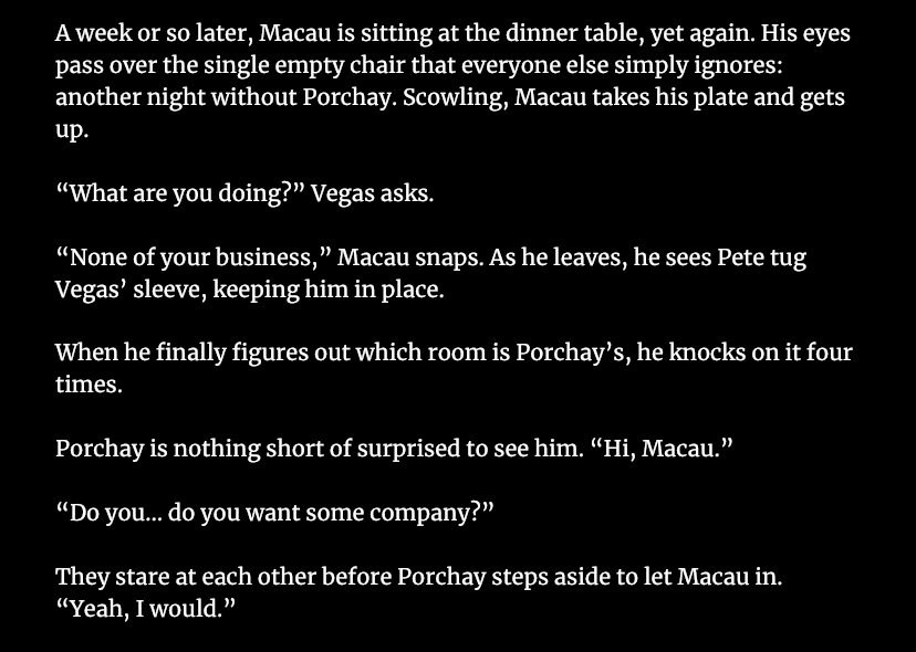 WildelyDawn's tweet photo. The second chapter of "Whatever Pieces Come Your Way" is now live. #MacauChay #KimChayMacau
Summary: Macau starts a reluctant friendship with Porchay, and then a little more when he helps Kim and Porchay find each other again. 
Read here: https://t.co/KUwsqH5L5C https://t.co/5tJccoFoX5