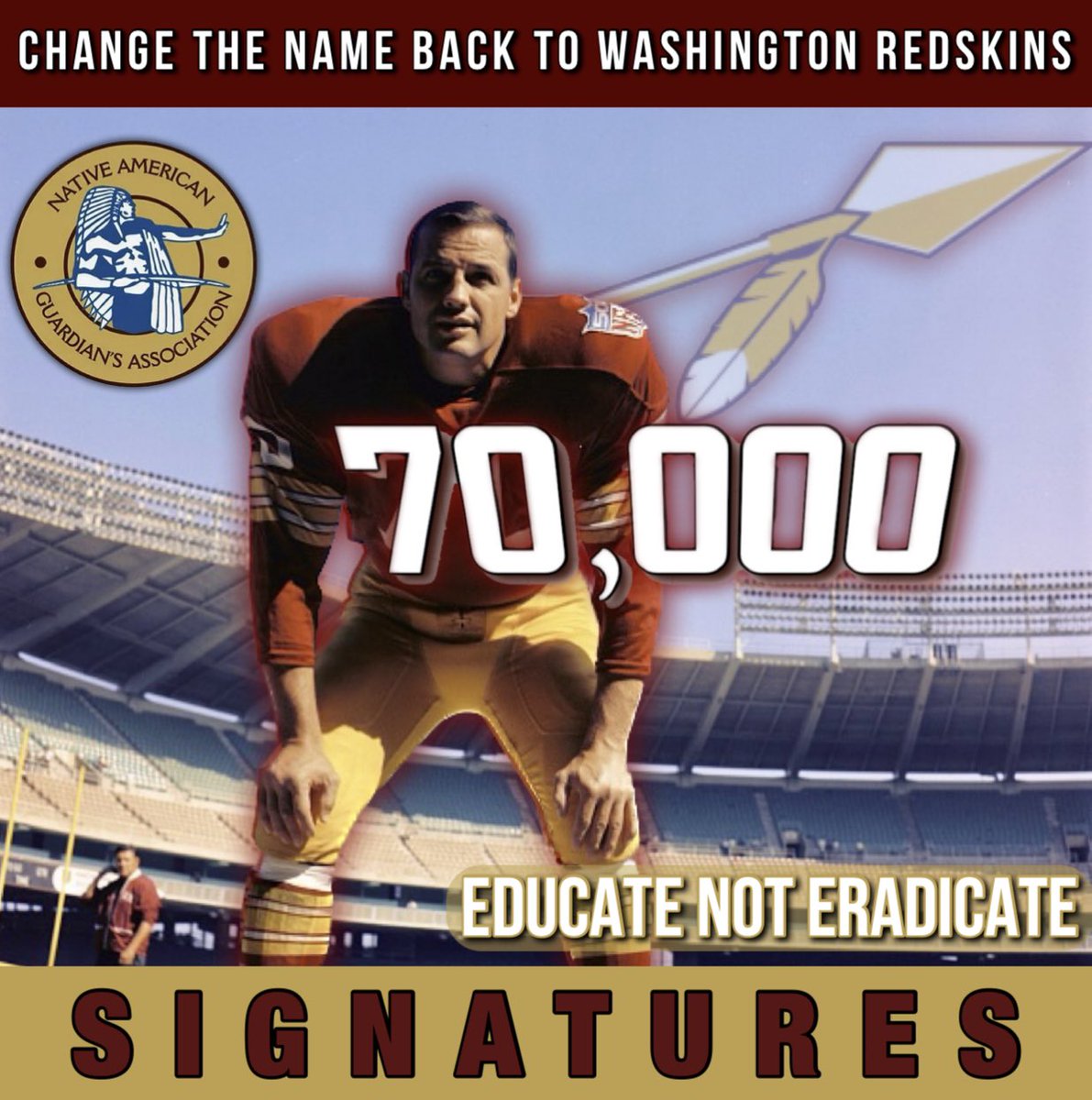 GuardiansNative's tweet photo. Change the Name Petition to #Redskins ๐ฃ๐ฎ๐ฌ๐ญ ๐๐ซ๐จ๐ค๐ ๐๐,๐๐๐ ๐ฅ๐ฅ
๐๐๐๐๐๐ ๐๐๐๐ & ๐๐๐๐๐๐: https://t.co/V62BFgwYmf
#SamHuff #rip #educatenoteradicate #HTTR #reclaimtheredskins #NAGALoudNAGAProud
@megynkelly @stoolpresidente @GrantCardone @commanders https://t.co/Xz4X8xRq1d