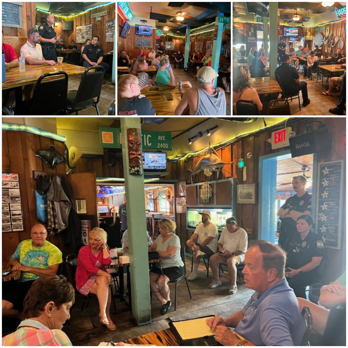 Outstanding bar and restaurant owners/managers meeting today at Harpoon Larry's. Reducing crime and providing a safe environment at the oceanfront takes teamwork! #togetherwearebetter