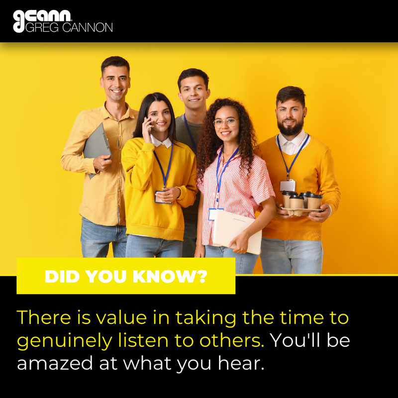 gcann's tweet image. 😄 You can glean so much from so many people if only you take the time to listen.

What is something you've learned today that you wouldn't have if you didn't take time to listen?

#GregCannon #gcann #ListenToOthers #Knowledge #gcannTips #Success