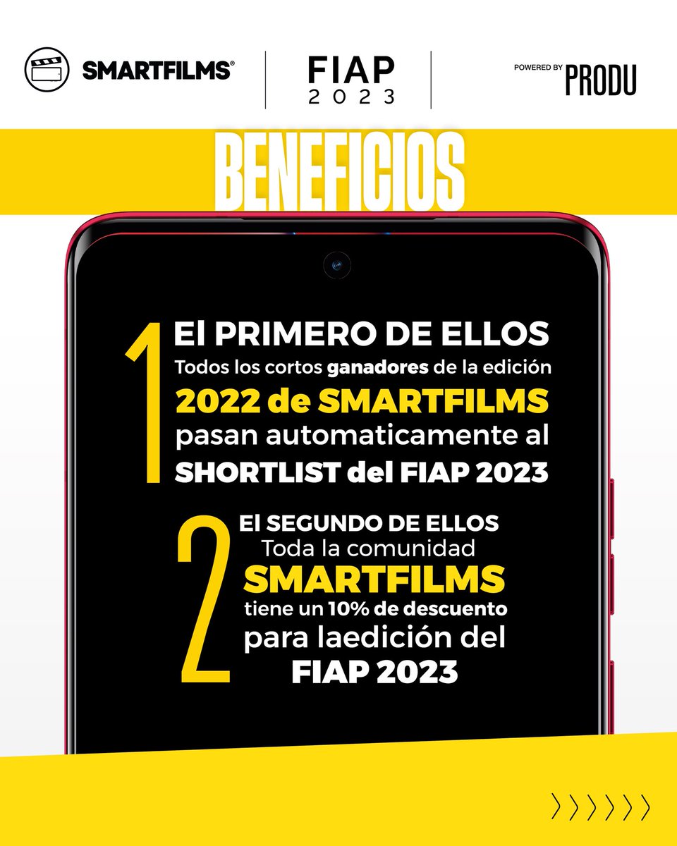 smartfilmsco's tweet image. 🥁PARTICIPA EN EL FIAP 2023 con el corto que hiciste en 2022🥁
Nos gusta aliarnos con los mejores y por esto, este año puedes postular tu corto de #SMARTFILMS2022 en el @fiapawards .

¿CÓMO FUNCIONA?