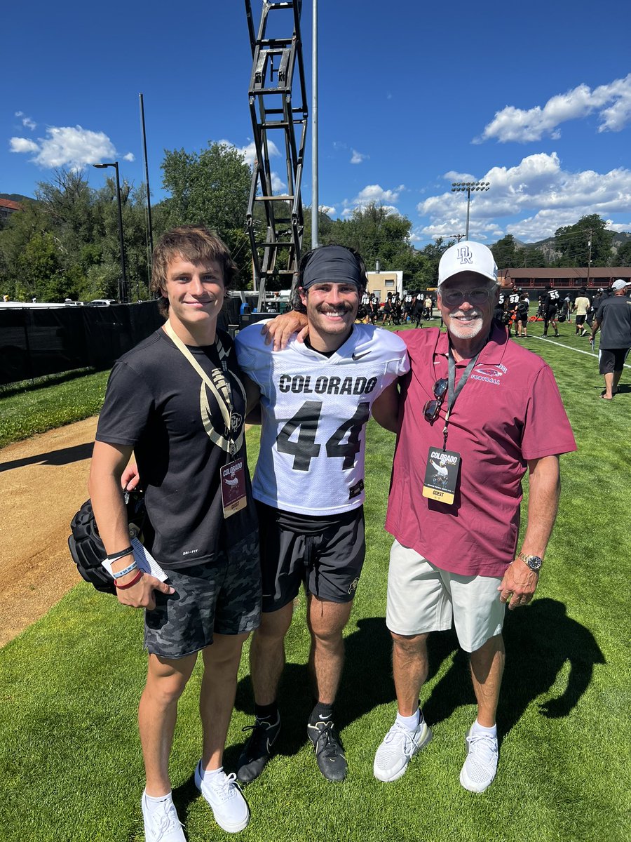 Love hanging out with my brother and dad at CU practice. So proud of you Charlie!! Can’t wait for our season to start at Dakota Ridge. @CharlesOfferda1 <a href="/drsofferdahl/">Drs John and Cristee Offerdahl</a> <a href="/RonWoitalewicz/">Ron Woitalewicz</a> <a href="/ProStarSports/">Paul Sheehy</a> <a href="/CUBuffsFootball/">Colorado Buffaloes Football</a> <a href="/DNVR_Buffs/">DNVR Buffs</a> <a href="/DeionSanders/">COACH PRIME</a> <a href="/DRHS_Athletics/">DakotaRidgeHS_Athletics</a> <a href="/TeamFullGorilla/">Team Full Gorilla</a>