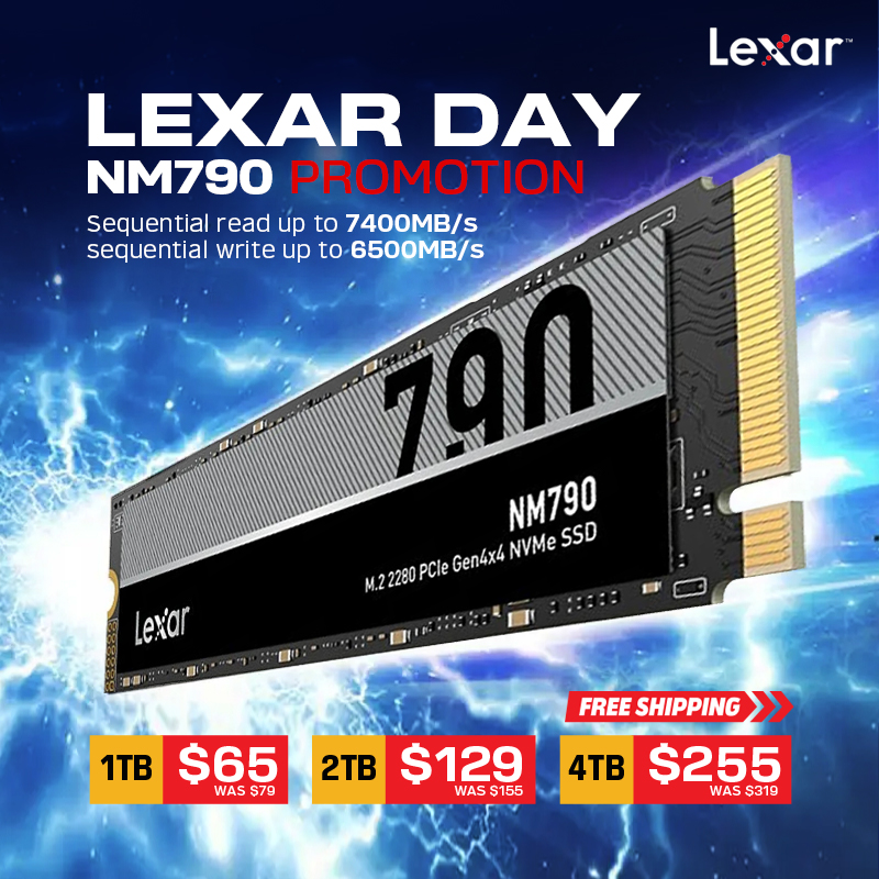 1TB Gen4 SSD $65 Delivered  😉
2TB Gen4 SSD $129 Delivered  😘
4TB  Gen4 SSD $255 Delivered  🥰
Crazy Deals Don't miss out!
Check bpctech.com.au/catalogsearch/…

#bpctech #lexar #SSD #FreeShipping