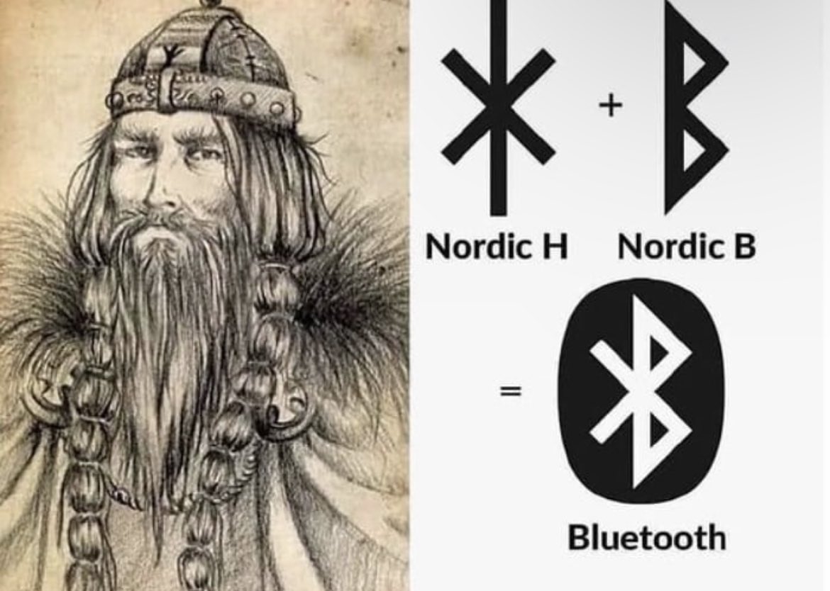 Bluetooth technology was named after Harald Bluetooth, a Viking king who died over 1,000 years ago. He unified factions of Denmark with those in Norway, similar to how today's technology unifies different electronic devices. The Bluetooth logo combines Nordic runes for his