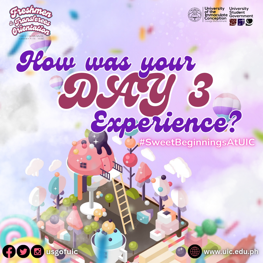 usguic's tweet photo. Day 3 is sweetly done! 🍫🍬

How was it, Freshie? Discover something new about your new school?🍭

Keep on hitting the tweet button and tweet with us your sweet beginnings here at the university.

#SweetBeginningsAtUIC https://t.co/O7NT5XmqfZ