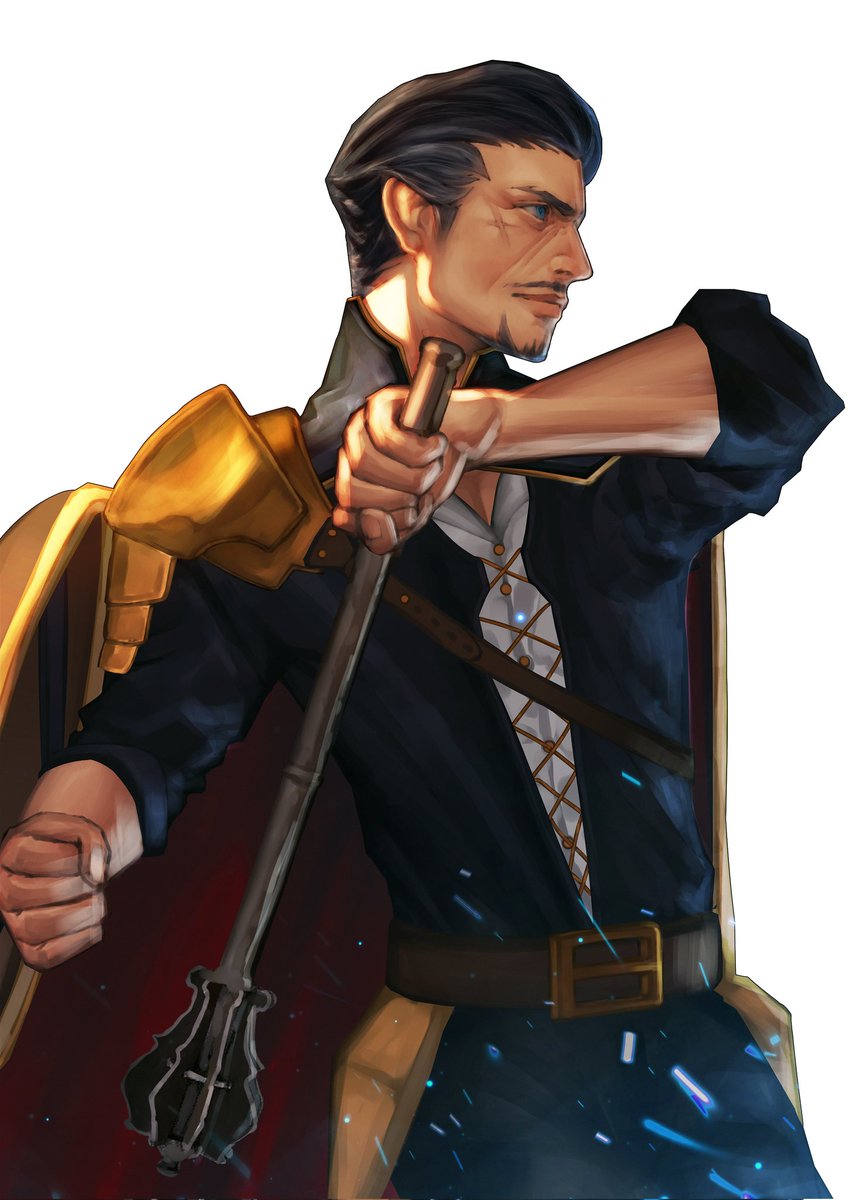 Got my finished art commission for Jimmy Stoneford! Super happy with how it turned out. He's canonically left-handed after a bad roll in an early session led to him breaking his right arm, going left handed, and subsequently critting. 

#dnd #art #NotAI

Artist: <a href="/artsbydrei/">dre</a>