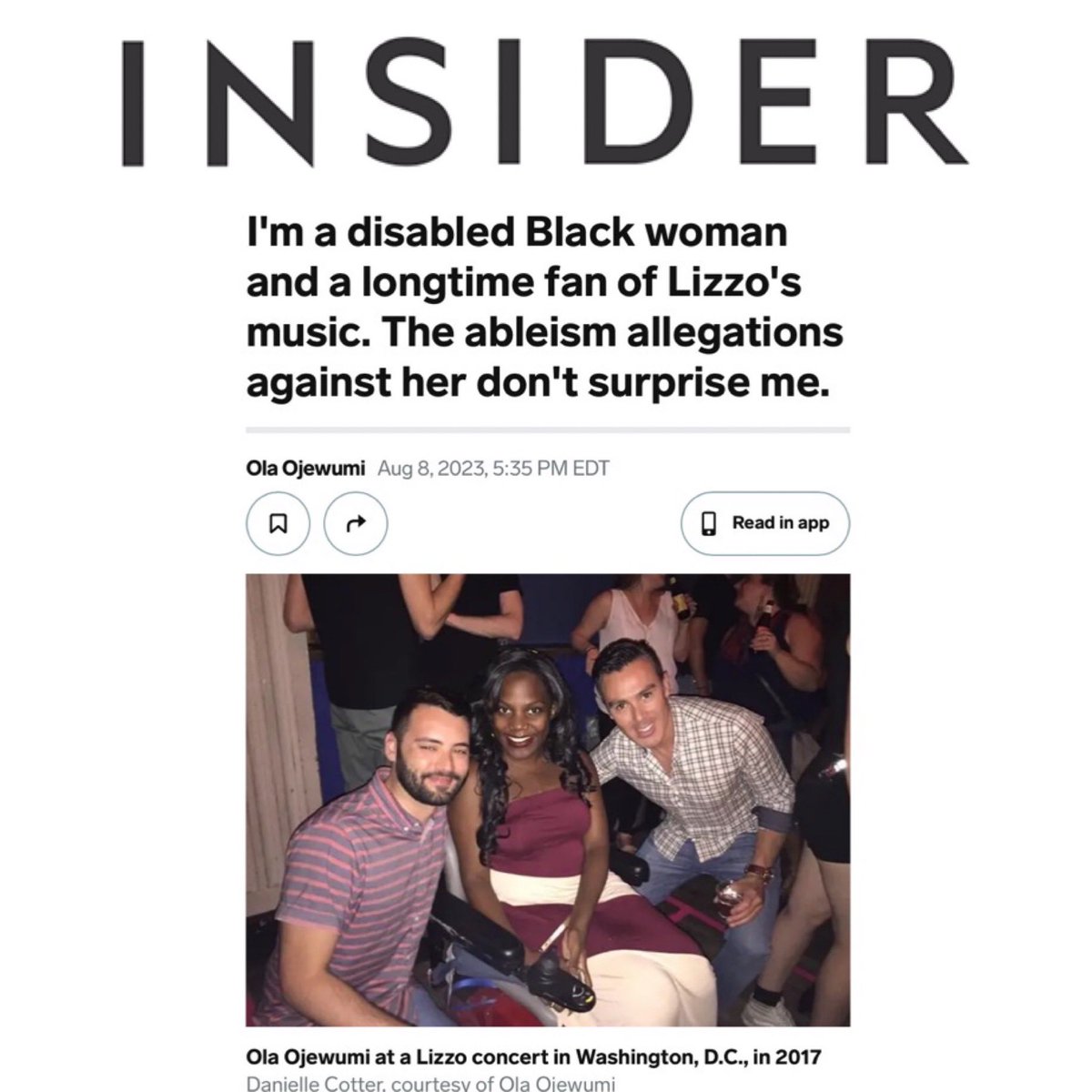 Olas_Truth's tweet image. Thank you to .@thisisinsider for publishing my personal essay on disability employment discrimination and my experience with Lizzo.

LINK: insider.com/essay-lizzo-di… 

#ableism #disability #DisabilityVisibility #Lizzo #DisabilityTwitter #BlackTwitter