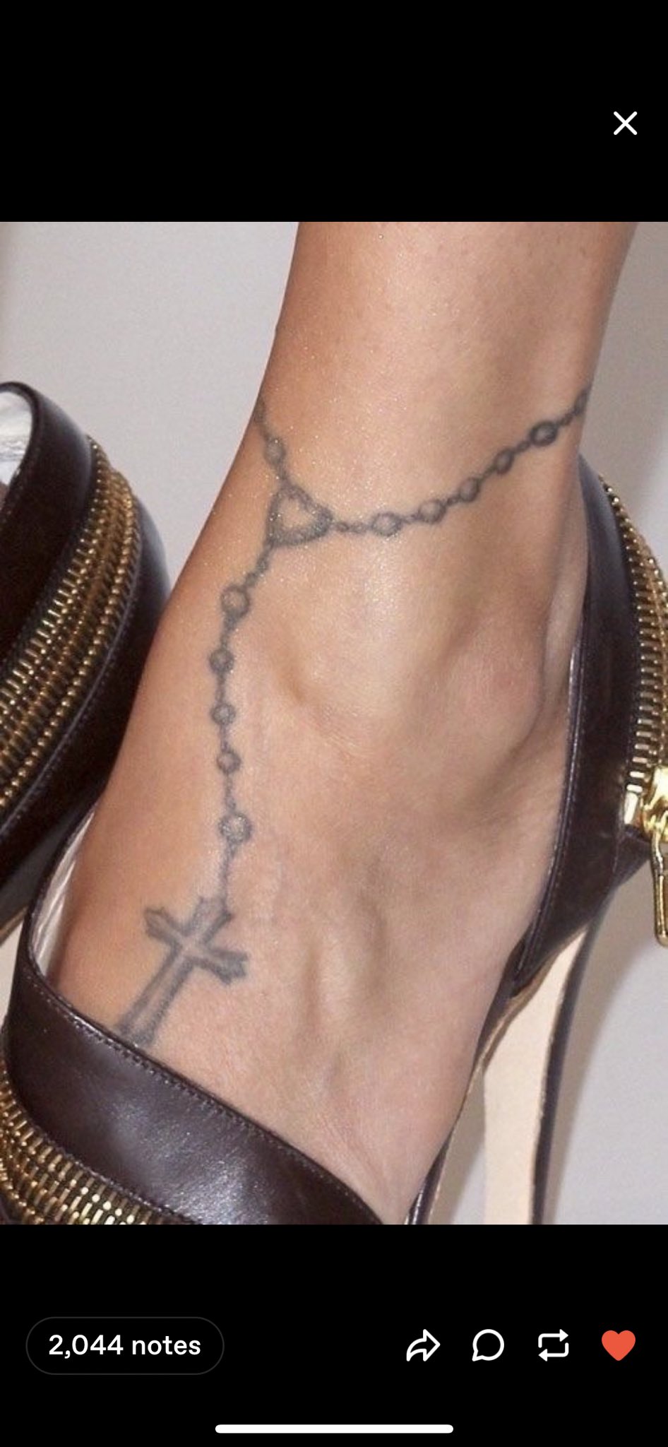 Rosary Tattoo Ankle
