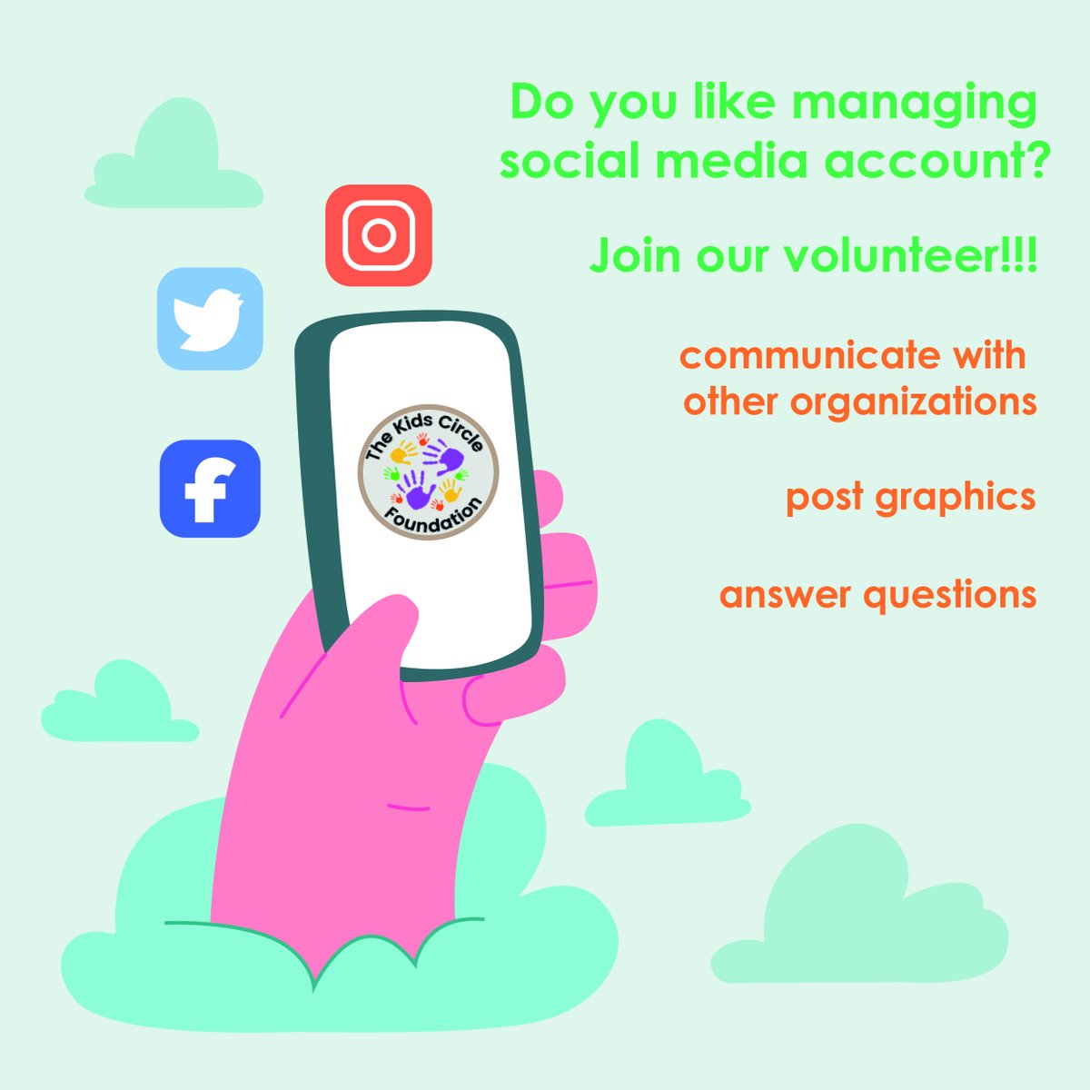 Join the graphic design volunteering team today!
thekidscirclefoundation.org