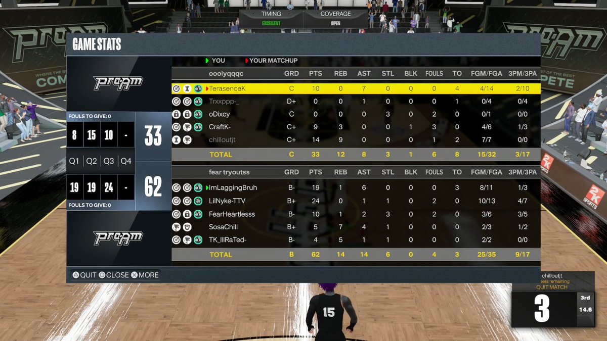 DcuoLamonsta's tweet image. IT DO HIT DIFFERENT WHEN YOU WIN WITH 5-OUT
GGs  to these teams as we win MIDDAY @HOFLeague2K 

PG @DcuoLamonsta 👁️
SG @Tsflilnykee 🐐
SF @HeartlessFear 🔒
PF @SosaChilll 😈
C TK