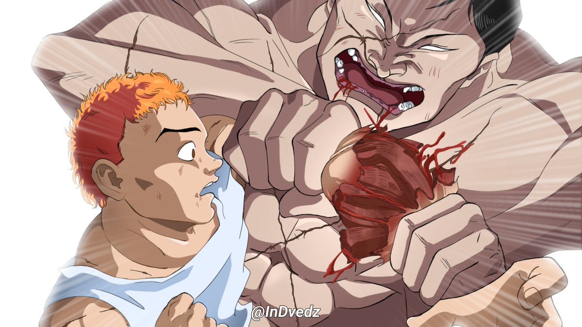 InDvedz's tweet photo. Baki vs Hanayama Anime Remake fanart 
#bakihanma #Baki #fanart #範馬刃牙 https://t.co/2u5HdxPRIi
