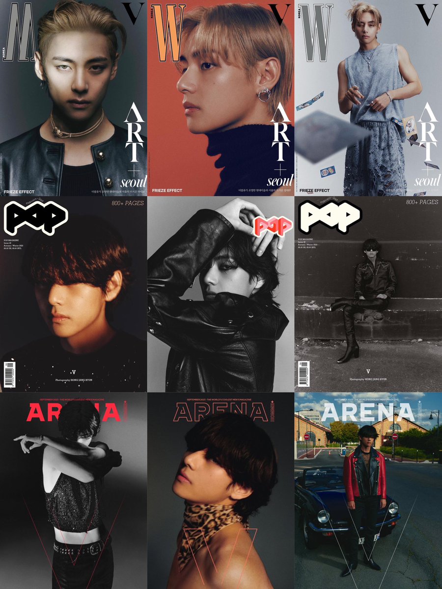 INFO | 📄

#V estara en las portadas para la edición de septiembre de tres revistas: W Korean, POP MAG y ARENA HOMME. 🤩✨

@BTS_twt #V_IS_COMING | ©btsglobally