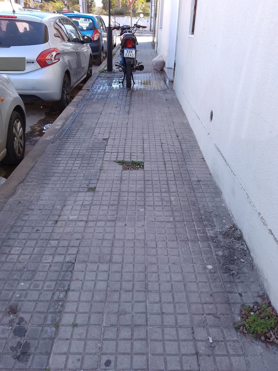 tamara_glitter's tweet photo. @Alepint Mi aporte, de enfrente a la Quinta Storace, lugar para ir con niños. Caño de farol + bolsa de arena + moto en el medio de la vereda + manguera desaguando a la vereda. Folclore 🫠 https://t.co/phz86Wh06F