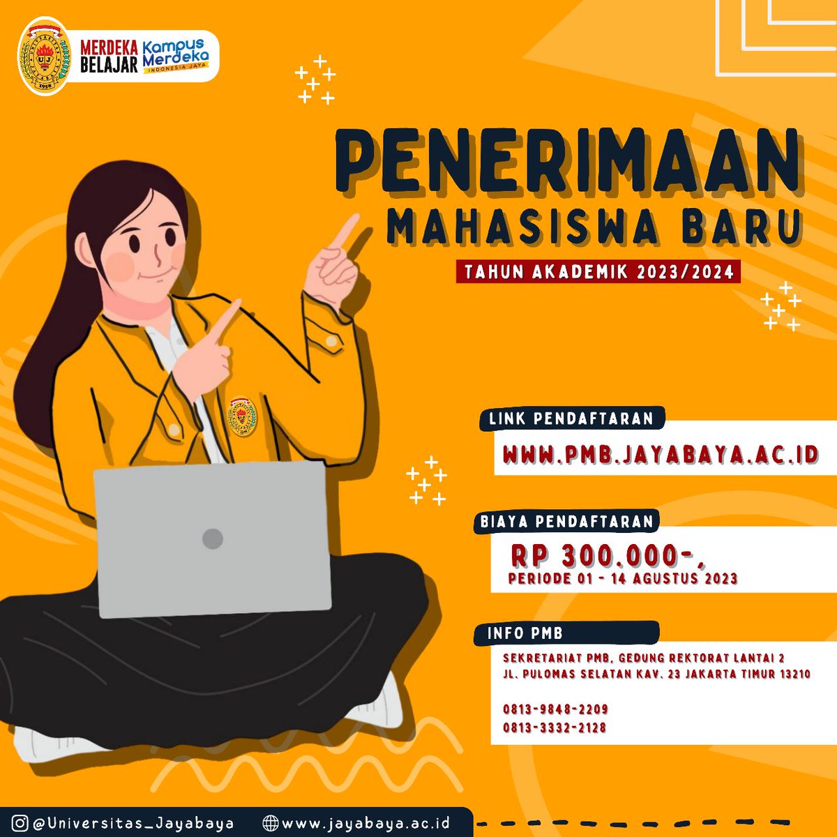 Pendaftaran Mahasiswa Baru Gel Terakhir, para calon mahasiswa yg masih bingung mau daftar kuliah dimana yuuk kepoin website kami di pmb.jayabaya.ac.id sebelum pendaftaran di tutup 🤗