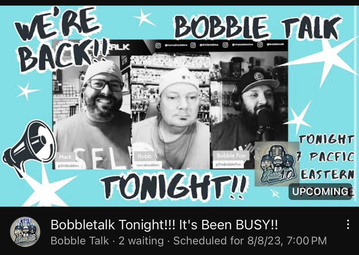 BobbleTalk's tweet photo. Let’s talk bobbleheads…TONIGHT IN 3 MINUTES!!  
👇👇👇👇👇👇👇 
https://t.co/a7QjLvrJtD https://t.co/NUD4KMi8HT