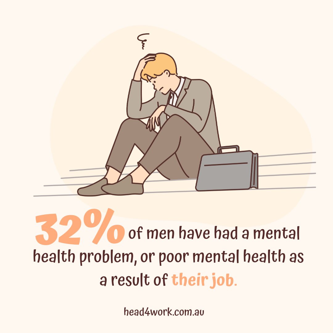 Head4Work's tweet photo. Your wellbeing matters.

Did you know that 32% of men have faced mental health challenges due to their jobs? 

It's time to give a voice to these silent struggles and make a change.
.
#mentalhealth #stressrelief #wellness #aussie #MentalHealthAwareness #Workinghard https://t.co/yYat8h9mhw