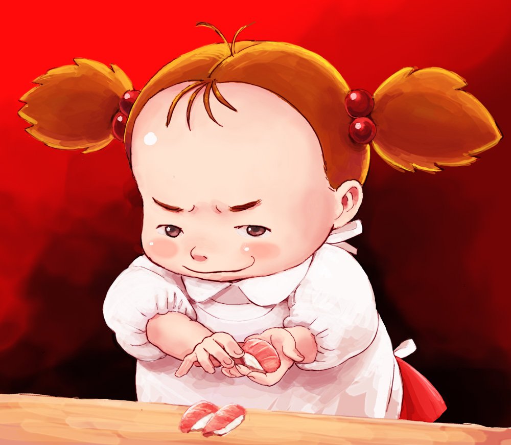 「お母さん…トロ好き? グフッ」|おてんば丼のイラスト