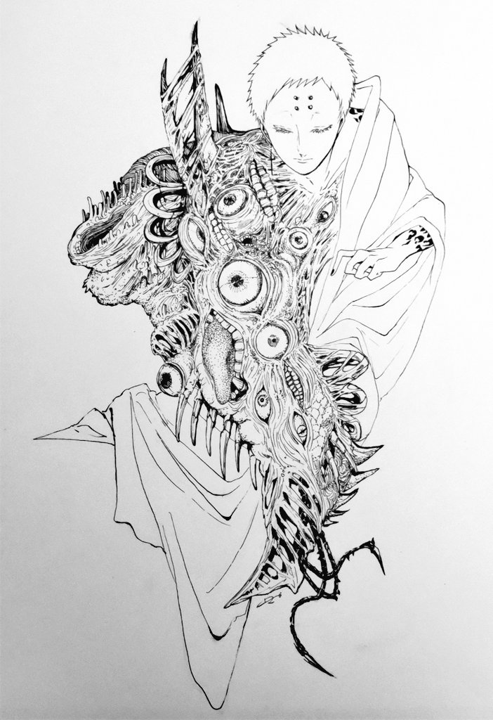スキャンだとやっぱり凹凸部分とか潰れちゃうからかなしみ…!
線画ver. 