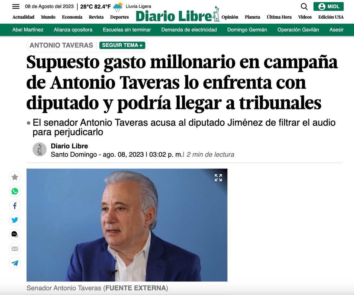MarioHH's tweet photo. La credibilidad y liderazgo ético que promovía Taveras quedan totalmente en entredicho ante estas revelaciones. 6/6 https://t.co/NBbCFgn6FW