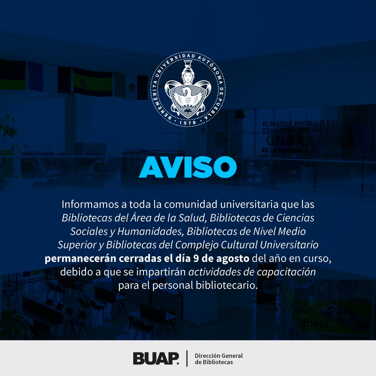 BUAPoficial's tweet photo. 📢 Información importante. https://t.co/UGxYO5RwqA