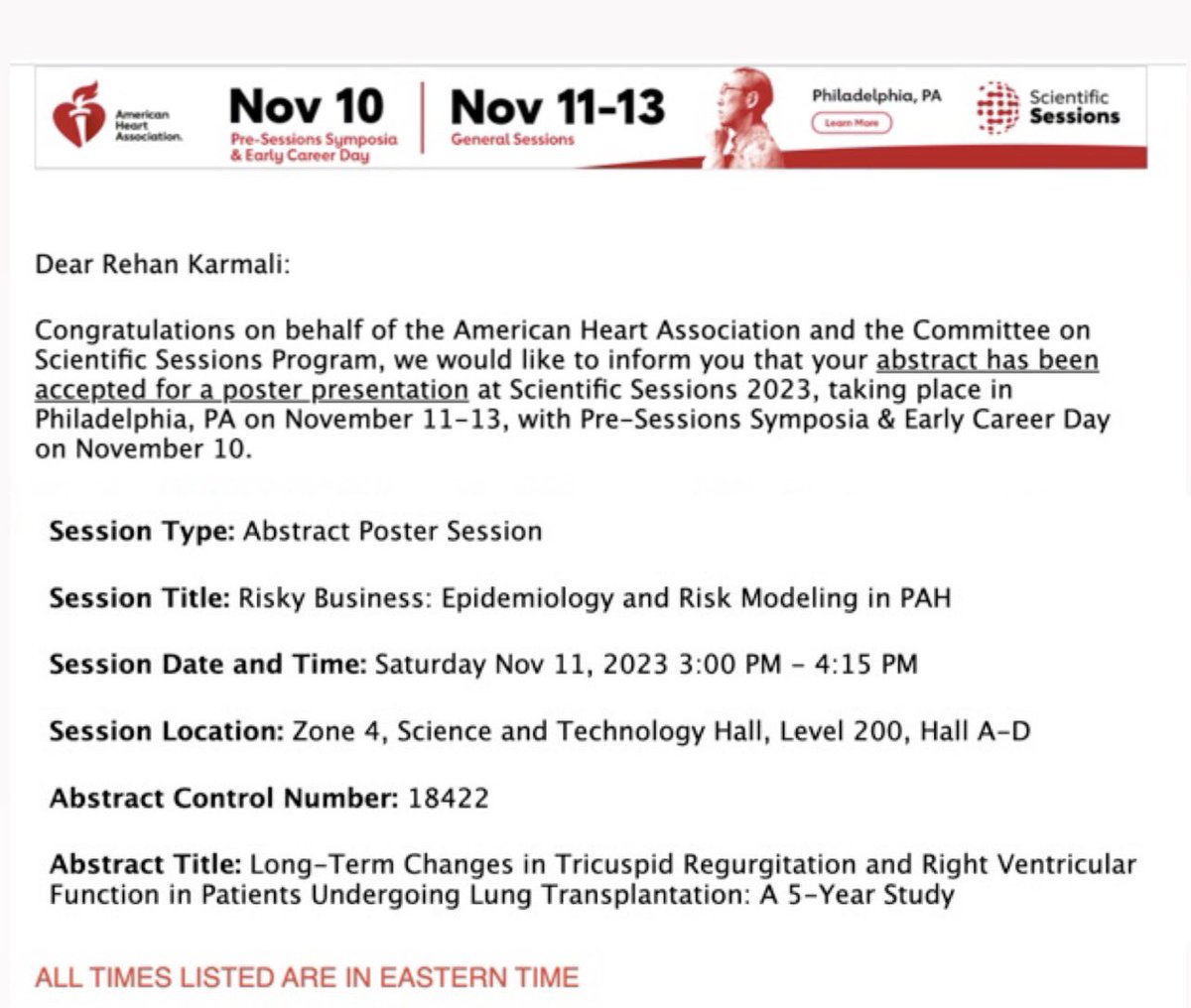 Rehan Karmali DO, MS (@rehankarmalido) on Twitter photo Excited to return to <a href="/AHAMeetings/">AHAMeetings</a> this year and present the next set of cardiovascular findings in this fascinating patient population. Always grateful for Dr. <a href="/venumenon10/">venu menon</a> mentorship and <a href="/EssaHariri/">Essa Hariri, MD MS</a> support ๐ซ
<a href="/CCF_IMCHIEFS/">Cleveland Clinic IM</a> <a href="/CleClinicHVTI/">Cleveland Clinic Heart, Vascular & Thoracic</a> #AHA23 Excited to return to <a href="/AHAMeetings/">AHAMeetings</a> this year and present the next set of cardiovascular findings in this fascinating patient population. Always grateful for Dr. <a href="/venumenon10/">venu menon</a> mentorship and <a href="/EssaHariri/">Essa Hariri, MD MS</a> support ๐ซ
<a href="/CCF_IMCHIEFS/">Cleveland Clinic IM</a> <a href="/CleClinicHVTI/">Cleveland Clinic Heart, Vascular & Thoracic</a> #AHA23