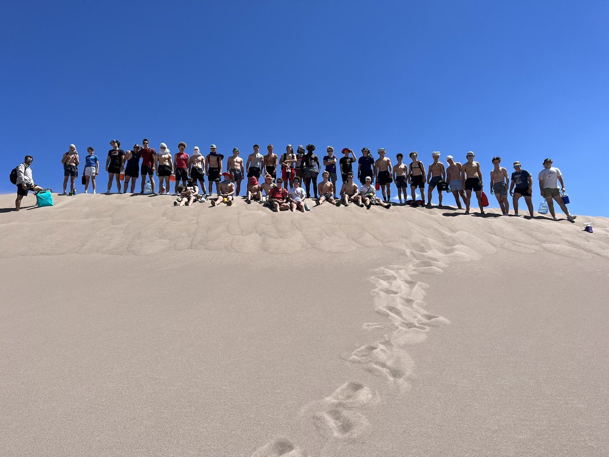 coachletsgo's tweet image. Great day hiking the great sand dunes and the Zapata Falls!  Excited for this team! #bootcamp2023 @WamegoFootball
