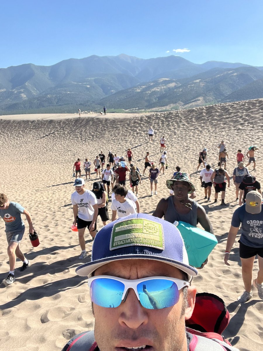 coachletsgo's tweet image. Great day hiking the great sand dunes and the Zapata Falls!  Excited for this team! #bootcamp2023 @WamegoFootball