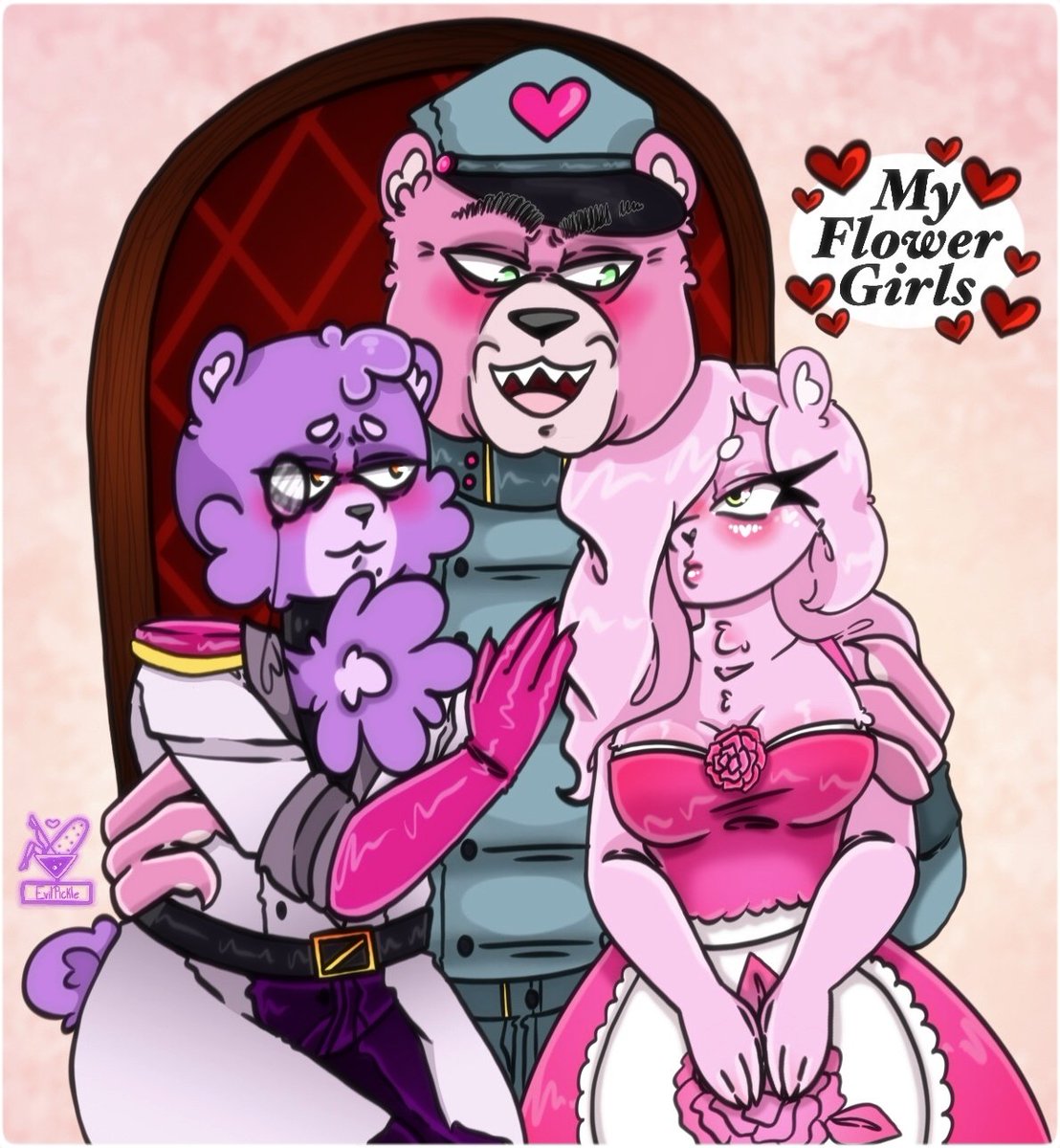 QueenEvilpickle's tweet photo. I was talking to my friend, and this idea popped into my head. I thought it would be cute to draw.
💜🐻❤️
✨️Lavender x Fluffy x Rose✨️
▪️Rose belongs to: @VannBanann_
#UnicornWars #UnicornWarsoc #canonxoc #furryart https://t.co/HkeZ0MZBKp