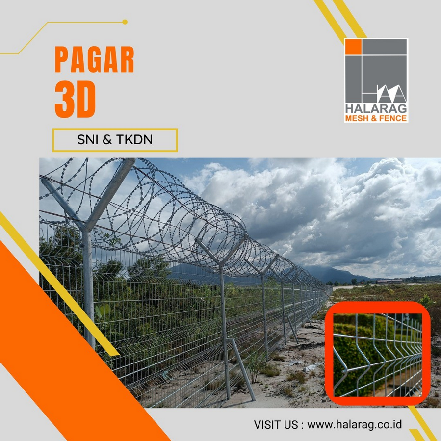 MegaHalarag's tweet image. Penggunaan  Pagar Wiremesh / Pagar 3D Halarag untuk Pagar bandara, Pagar pelabuhan,  Pagar pabrik, Pagar jalan tol, Pagar perumahan dan lain lain.

More info : 
08119920524

#pagarwiremesh #pagar3d #pagarbandara #halarag