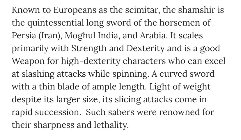 Lol an archaeology website had a AI write an article on the scimitar and they accidentally scraped a Dungeons and Dragons description.